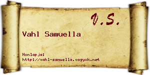 Vahl Samuella névjegykártya
